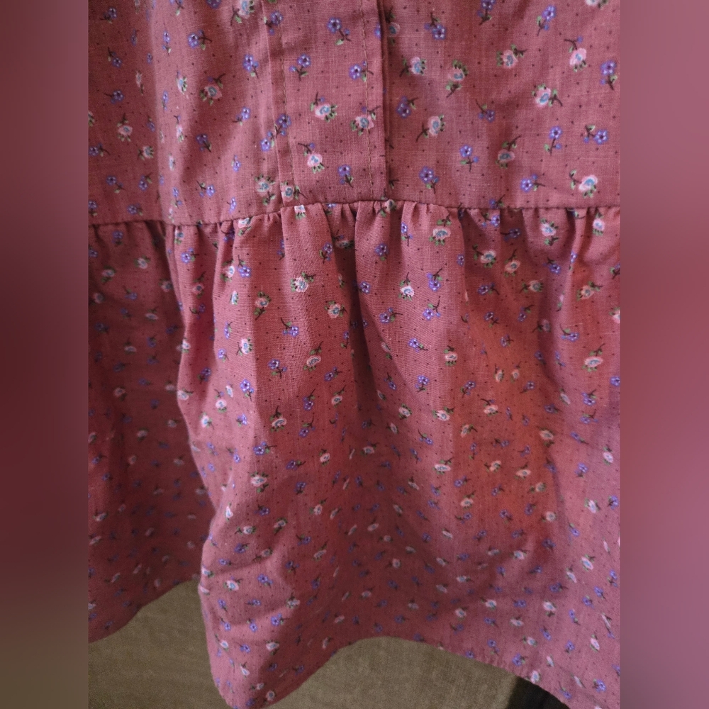 Women's Vintage Homemade Pink Tiered Prarie Skirt - Picture 4 of 11